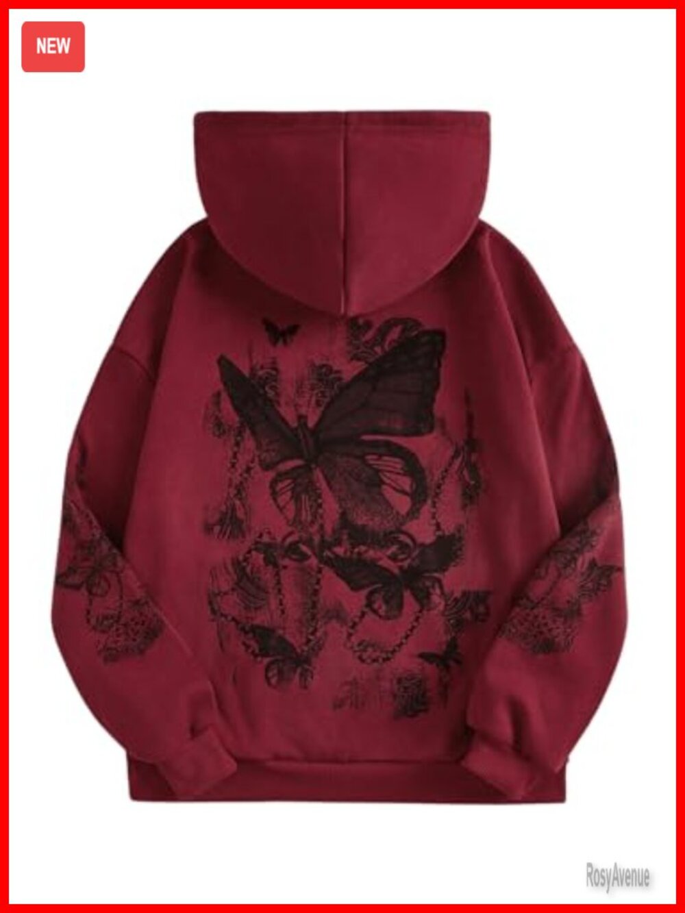 Womens Graphic Hoodie Heart Print Drawstring Long Sleeve Pocket Sweatshirt